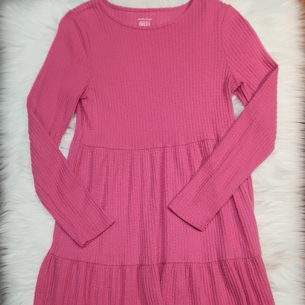 Pink Long Sleeve Kids Dress - Girls Size 12